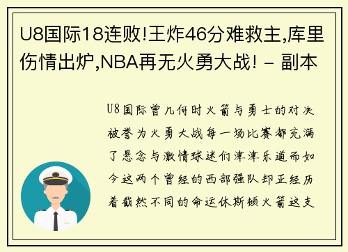 U8国际18连败!王炸46分难救主,库里伤情出炉,NBA再无火勇大战! - 副本 - 副本